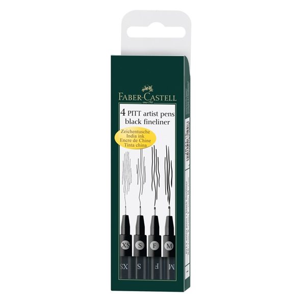 Faber-Castell 4 Pitt Artist pens Svart 