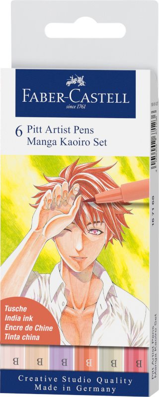 Faber-Castell 6 Pitt Artist pen Manga Kaoiro set 