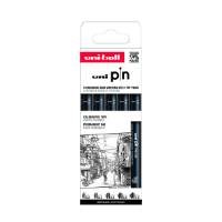 Uni-Ball Pin Svart 5st fineliner
