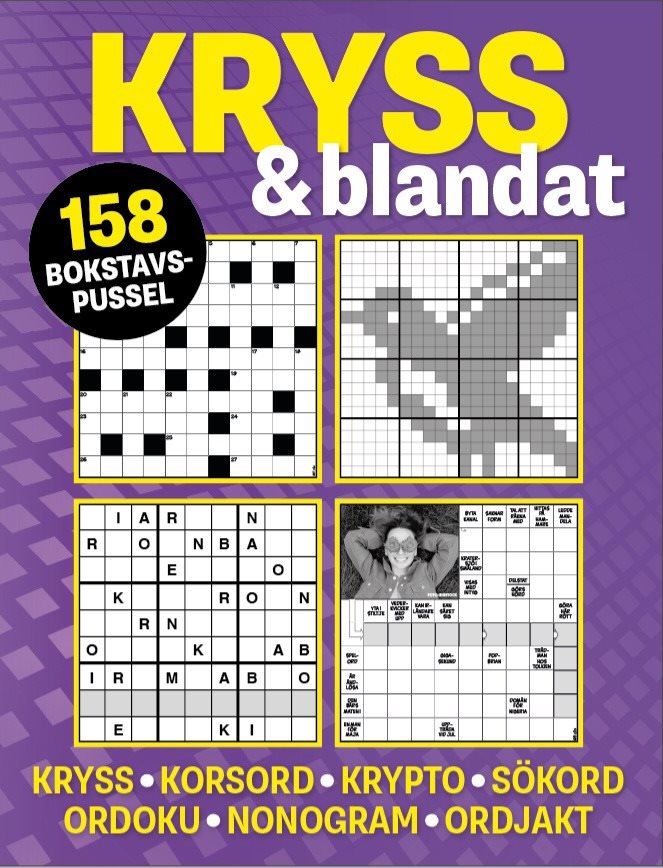 Kryss & blandat (lila): 158 bokstavspussel med kryss, korsord, krypto