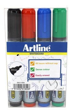 Whiteboardpenna Artline 517 4-pack