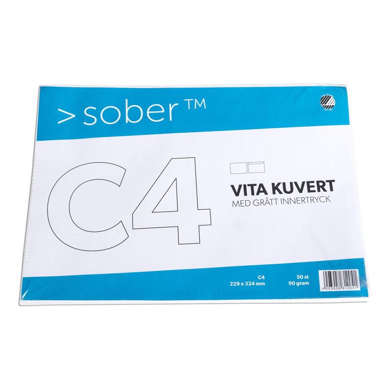 Kuvert C4 remsa vit 50/fp