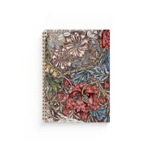 Anteckningsbok A5 William Morris Honeysuckle röd